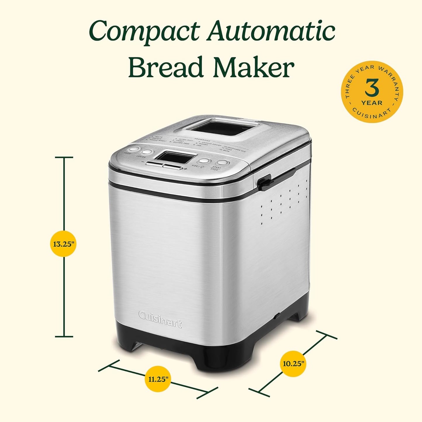 Cuisinart Bread Maker, 12 Programs – 2 Lbs, Stainless Steel