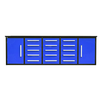 10ft Workbench Storage Cabinet with 15 Drawers & 2 Cabinets
