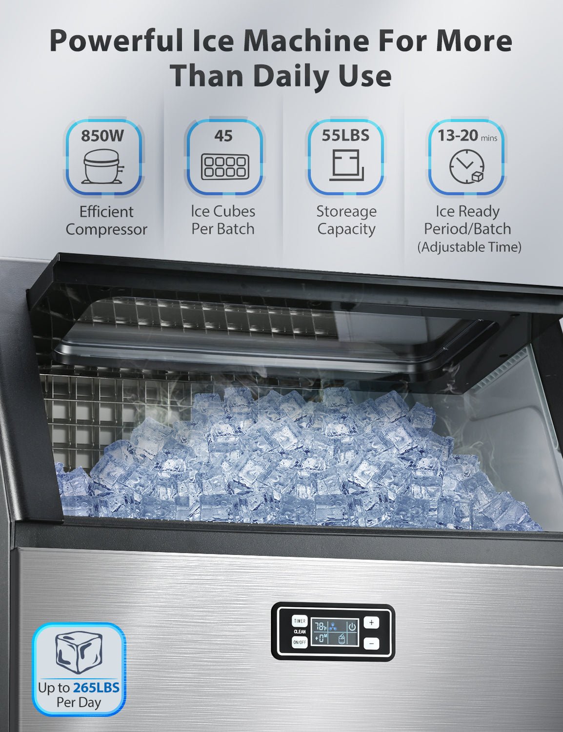 Freestanding Commercial Ice Maker - Z5845A - Multiple Sizes - 100LBS 200LBS 265LBS