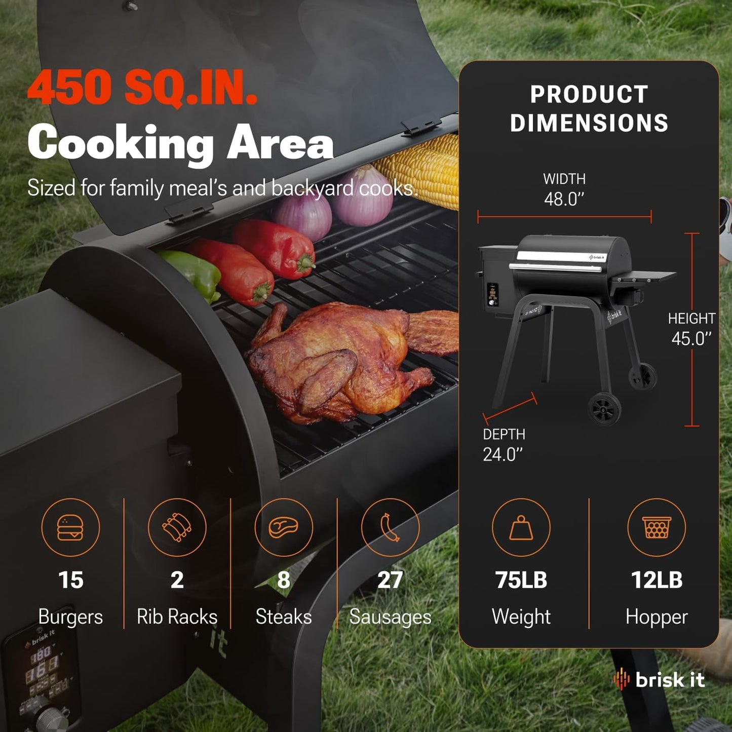 Brisk It Zelos-450 WiFi Pellet Grill & Smoker