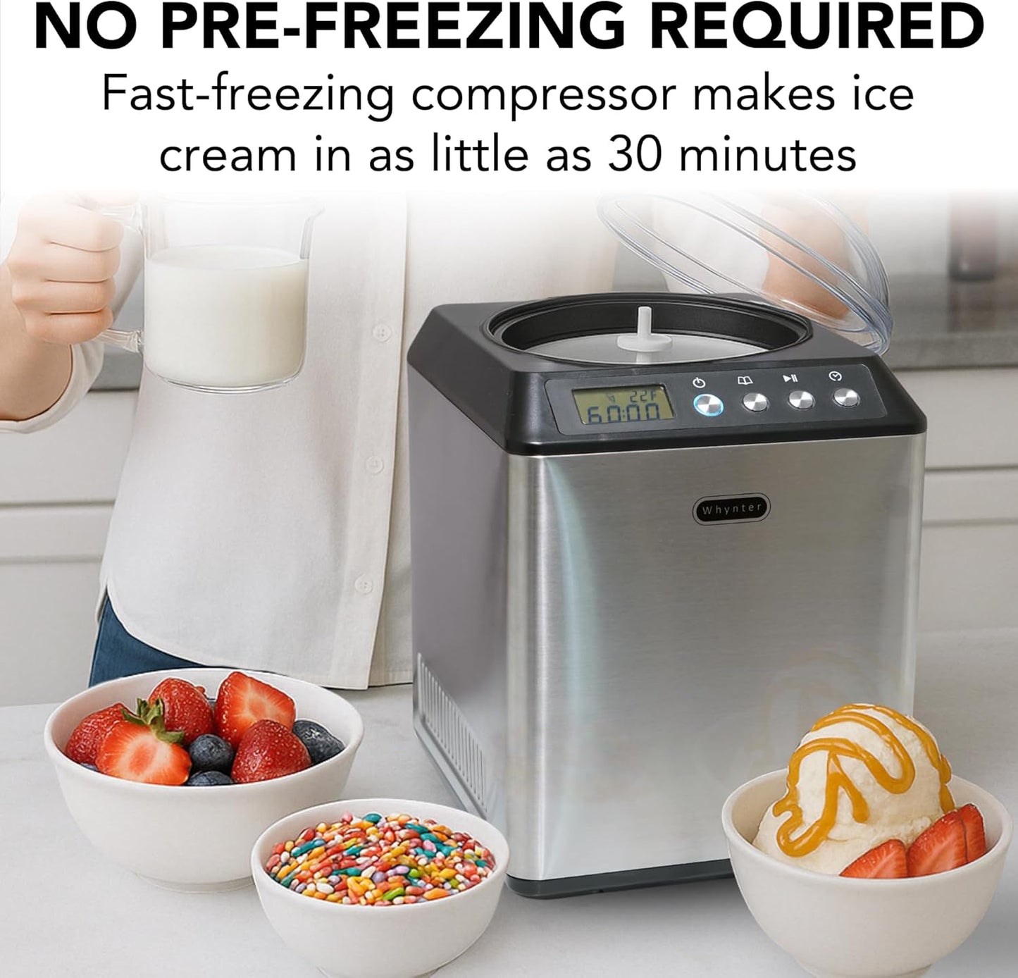 Whynter ICM-201SB 2.1 Qt Automatic Ice Cream Maker – Stainless Steel