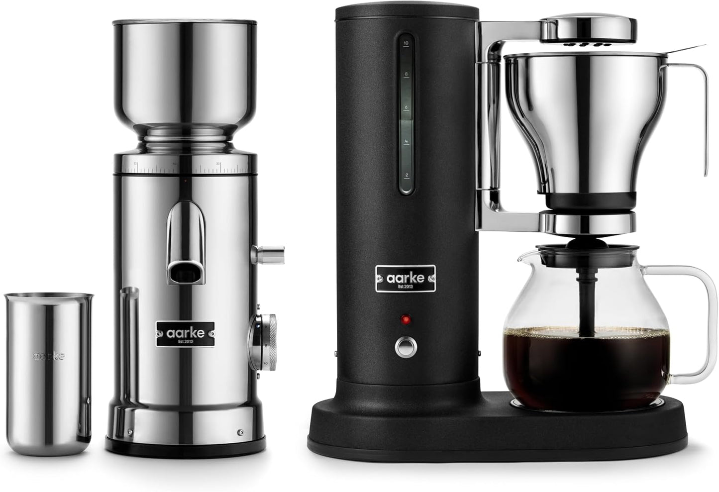 Aarke Drip Coffee Maker & Grinder – 60 Settings, Stainless Steel
