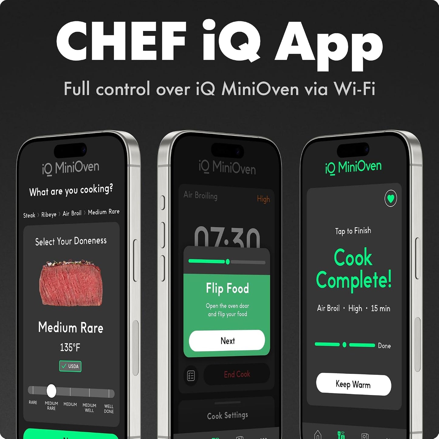 CHEF iQ MiniOven 11-in-1 Air Fryer Oven, 25 Qt – Black