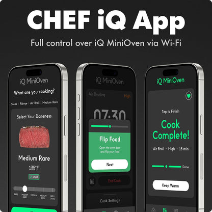 CHEF iQ MiniOven 11-in-1 Air Fryer Oven, 25 Qt – Black