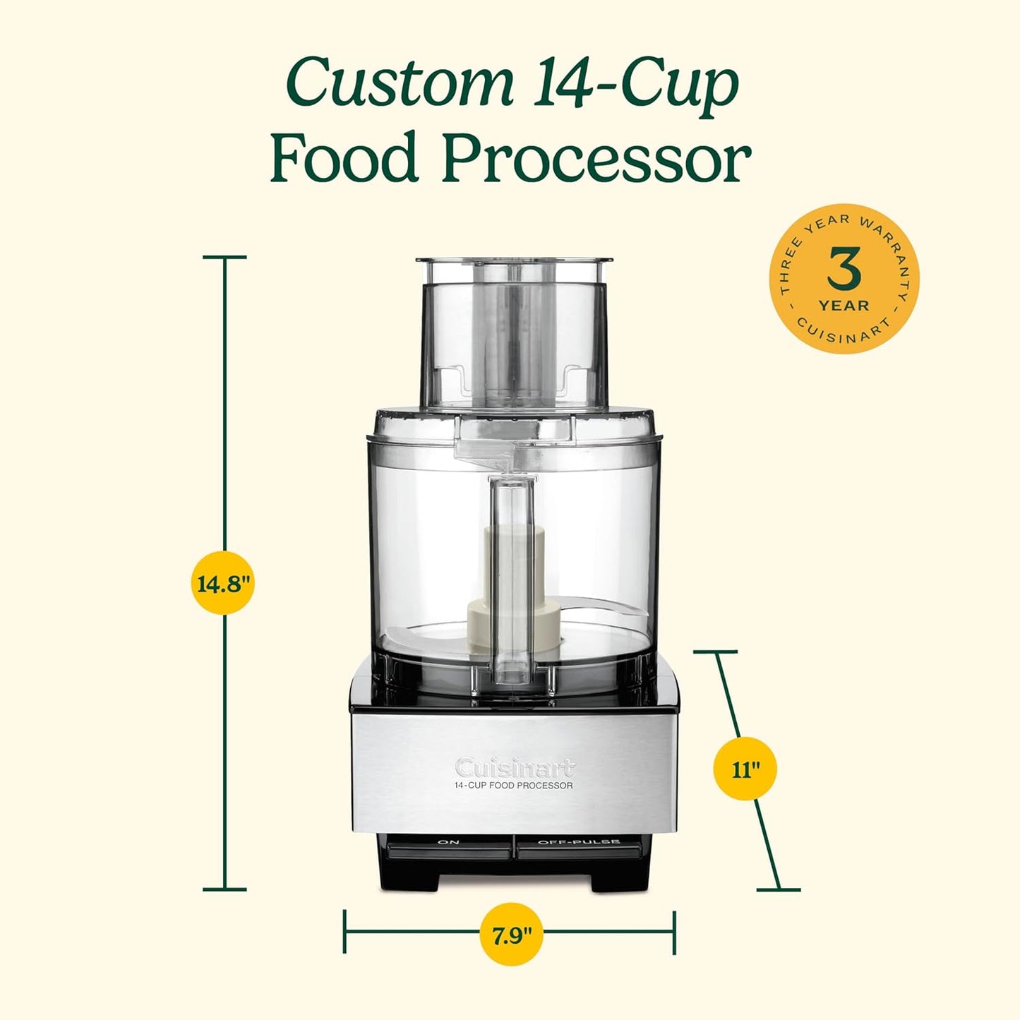 Cuisinart DFP-14BCNY 14-Cup Food Processor, 720W – Stainless Steel