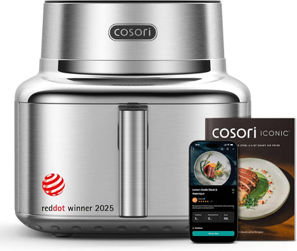 Cosori Iconic 6.5-Qt Stainless Steel Air Fryer – Ceramic