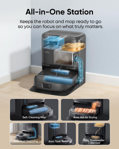 eufy C28 Robot Vacuum & Mop Combo, 15,000Pa