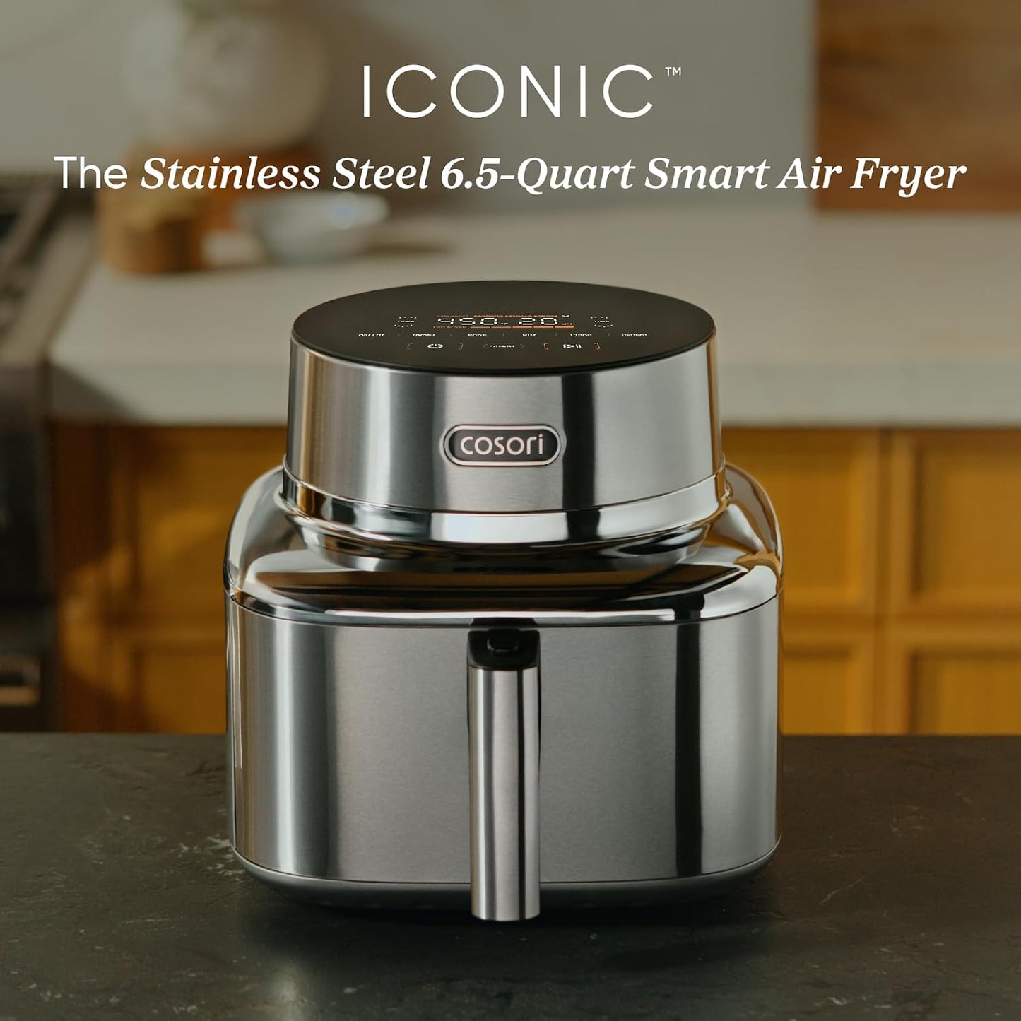 Cosori Iconic 6.5-Qt Stainless Steel Air Fryer – Ceramic
