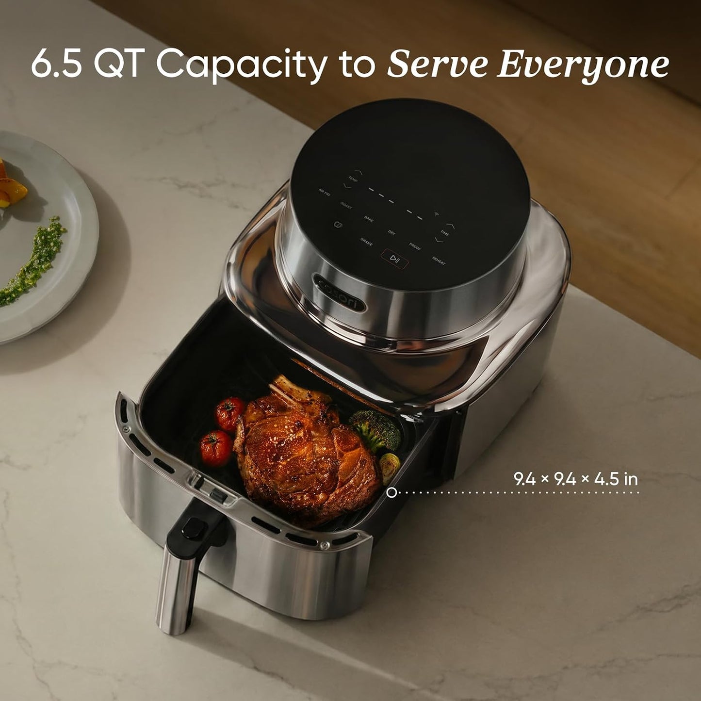 Cosori Iconic 6.5-Qt Stainless Steel Air Fryer – Ceramic