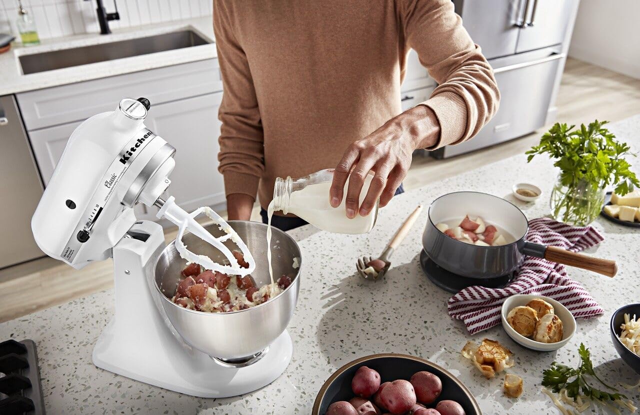 KitchenAid Classic 4.5-Qt Stand Mixer – K45SS, White