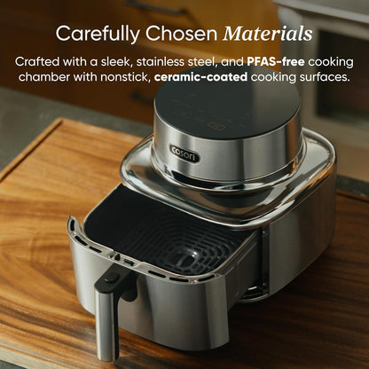 Cosori Iconic 6.5-Qt Stainless Steel Air Fryer – Ceramic