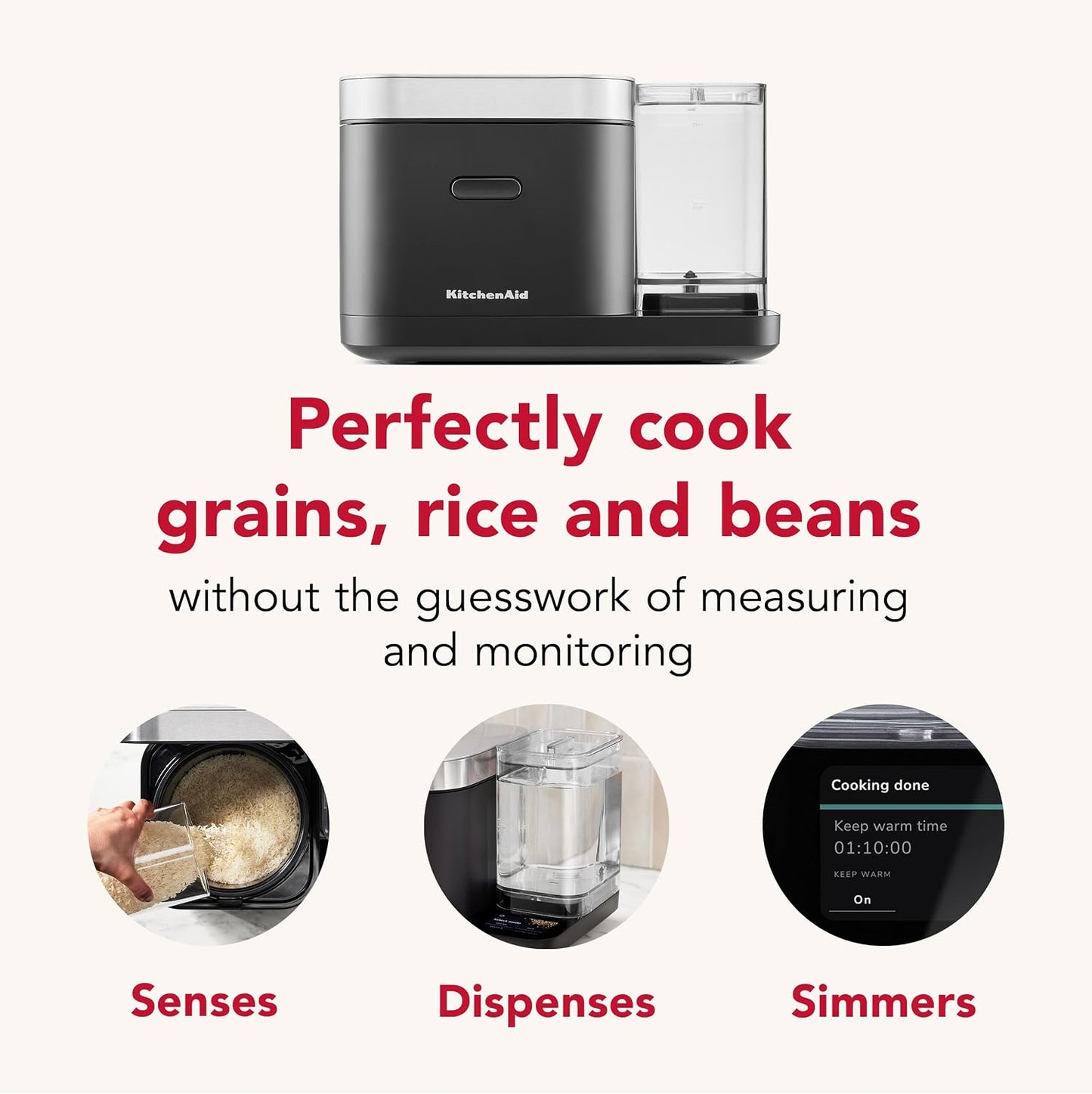 KitchenAid 8-Cup Grain & Rice Cooker – Black Matte