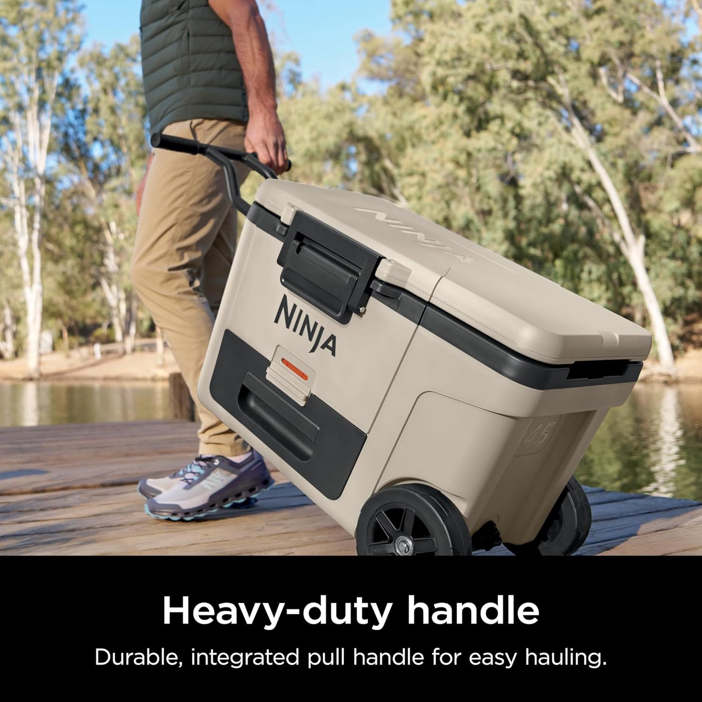 Ninja FrostVault 65Qt Wheeled Cooler – Birch Beige