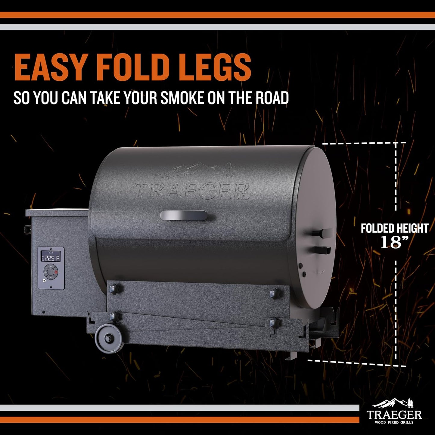 Traeger Tailgater Portable Pellet Grill & Smoker – 300 Sq In