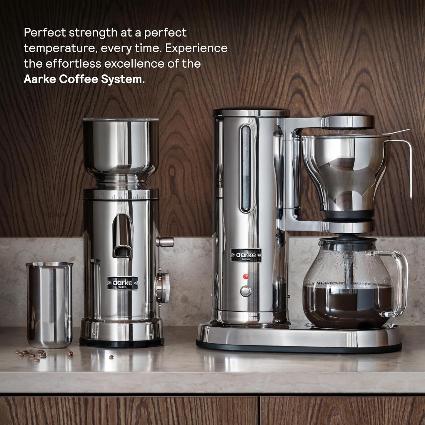 Aarke Drip Coffee Maker & Grinder – 60 Settings, Stainless Steel