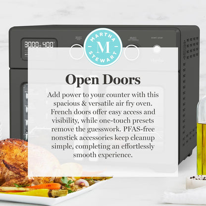 Martha Stewart 34-Qt French Door Air Fryer Oven – Caviar