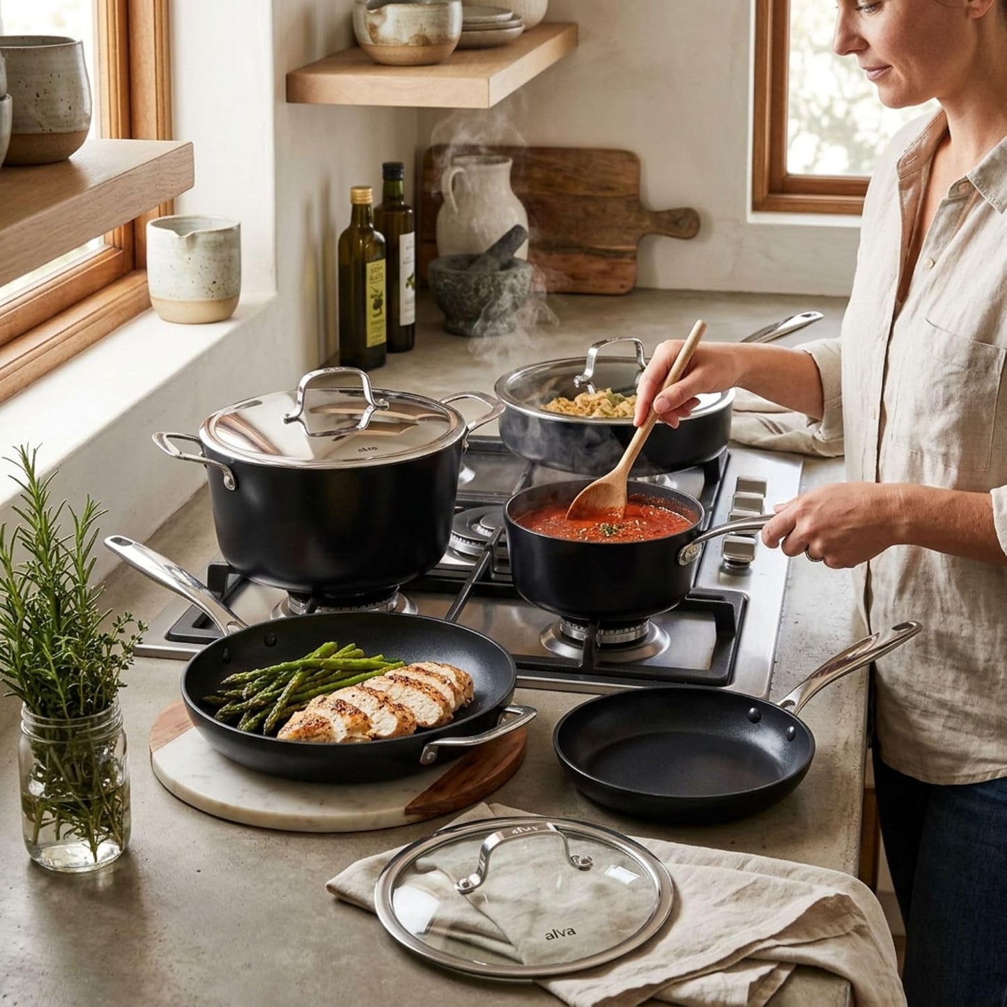 Alva Maestro 9-Piece Ceramic Cookware Set