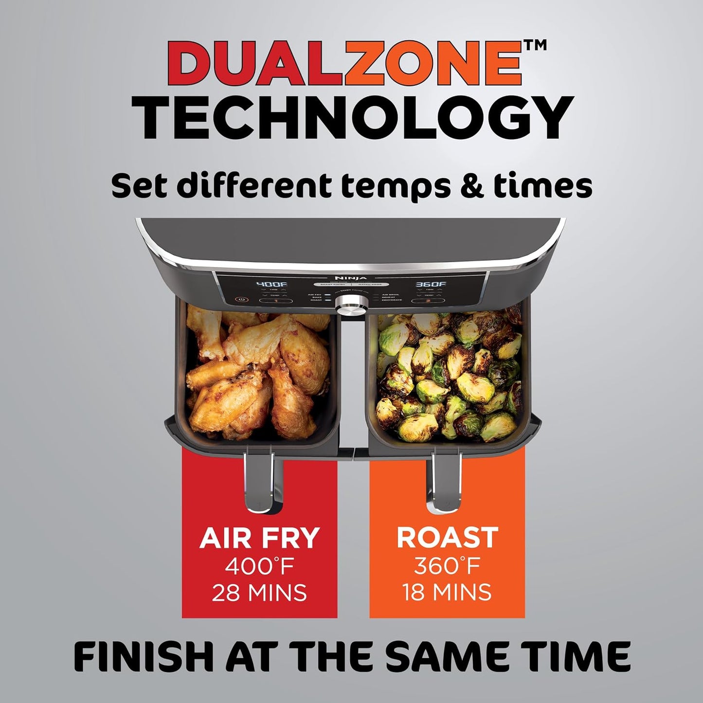 Ninja Foodi DualZone XL 10Qt Air Fryer, 6-in-1