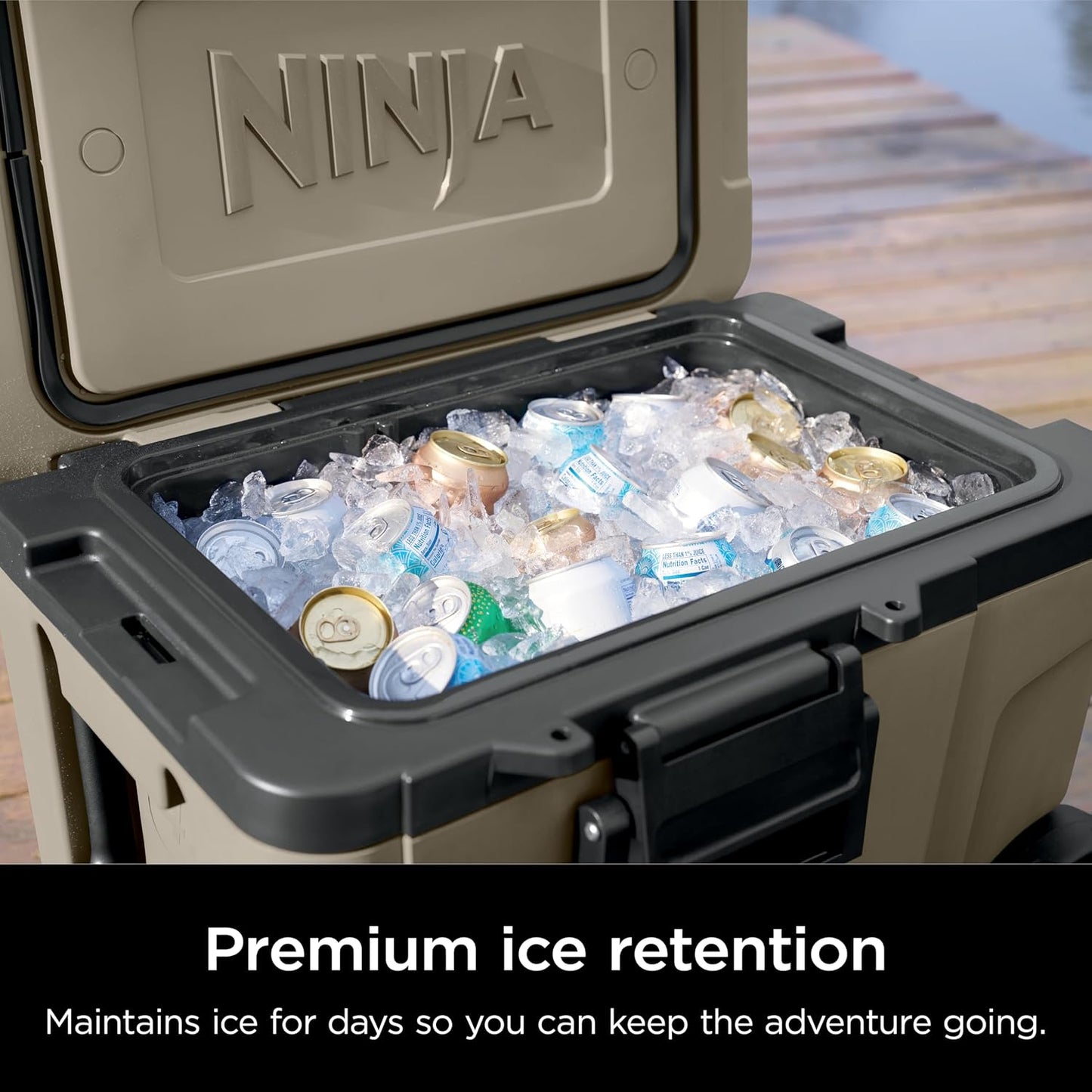 Ninja FrostVault 65Qt Wheeled Cooler – Birch Beige