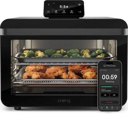 CHEF iQ MiniOven 11-in-1 Air Fryer Oven, 25 Qt – Black