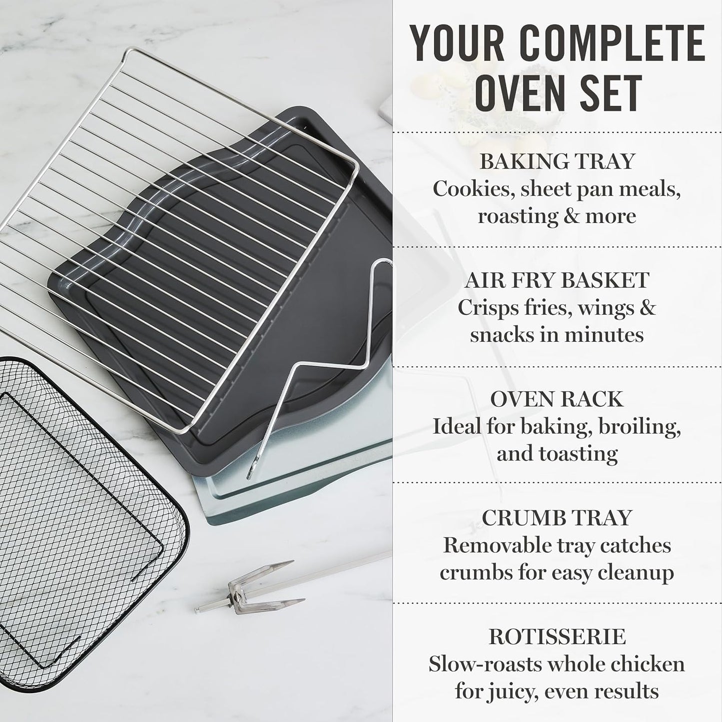 Martha Stewart 34-Qt French Door Air Fryer Oven – Caviar