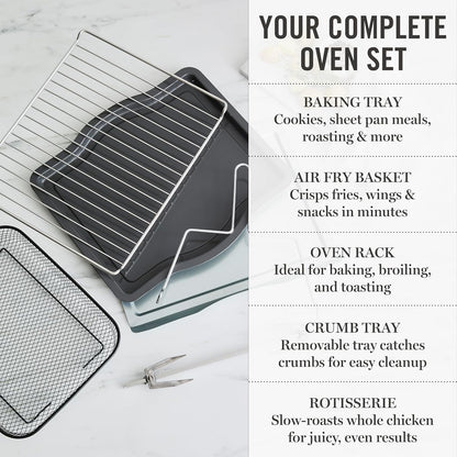 Martha Stewart 34-Qt French Door Air Fryer Oven – Caviar