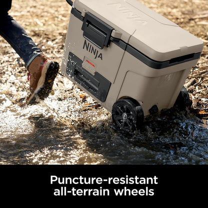 Ninja FrostVault 65Qt Wheeled Cooler – Birch Beige