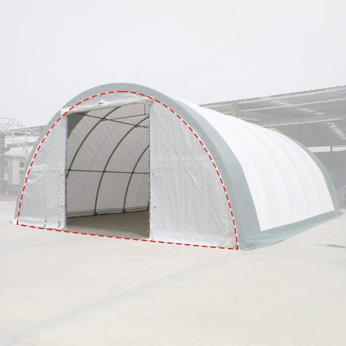 Front/Rear Panel with Roll-up Door for W 30FT x H 15FT Storage Shelter
