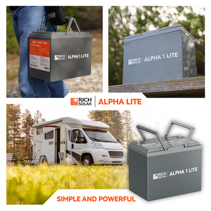 Rich Solar ALPHA 1 LITE | 12V 100Ah LiFePO4 Battery