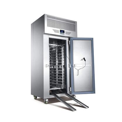 Commercial Heavy-Duty 15-Tray Blast Chiller Freezer Cabinet With Trolley Cart