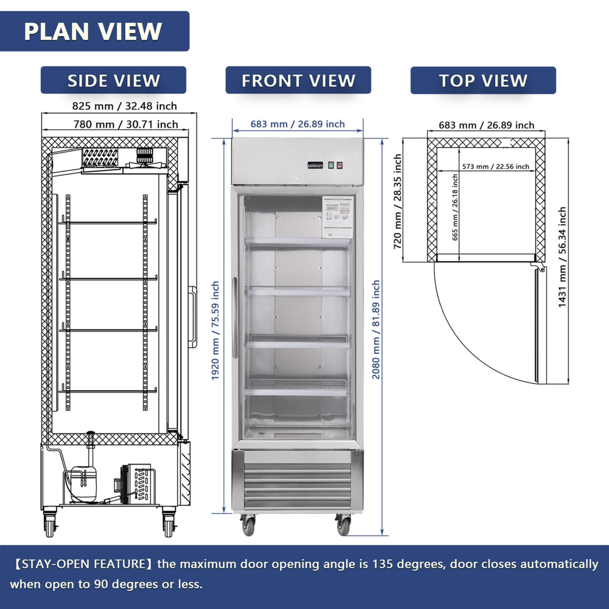 Heavy-Duty Commercial Upright ETL Certified Freezer For Restaurants, Bars, and Supermarkets