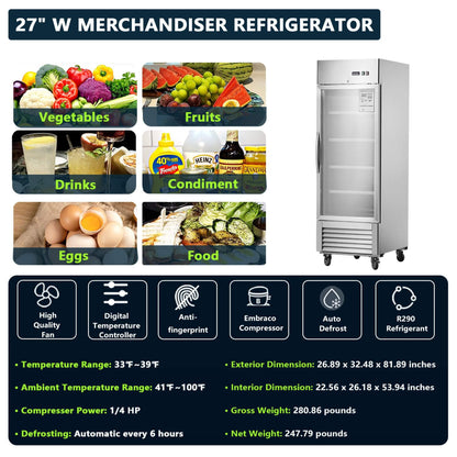 Heavy-Duty Commercial Upright ETL Certified Freezer For Restaurants, Bars, and Supermarkets
